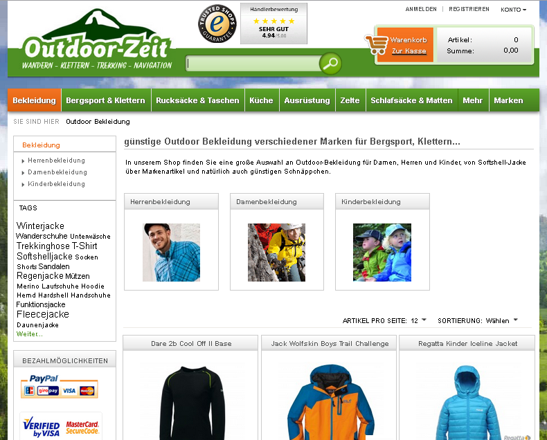 outdoor-zeit.de Screenshot