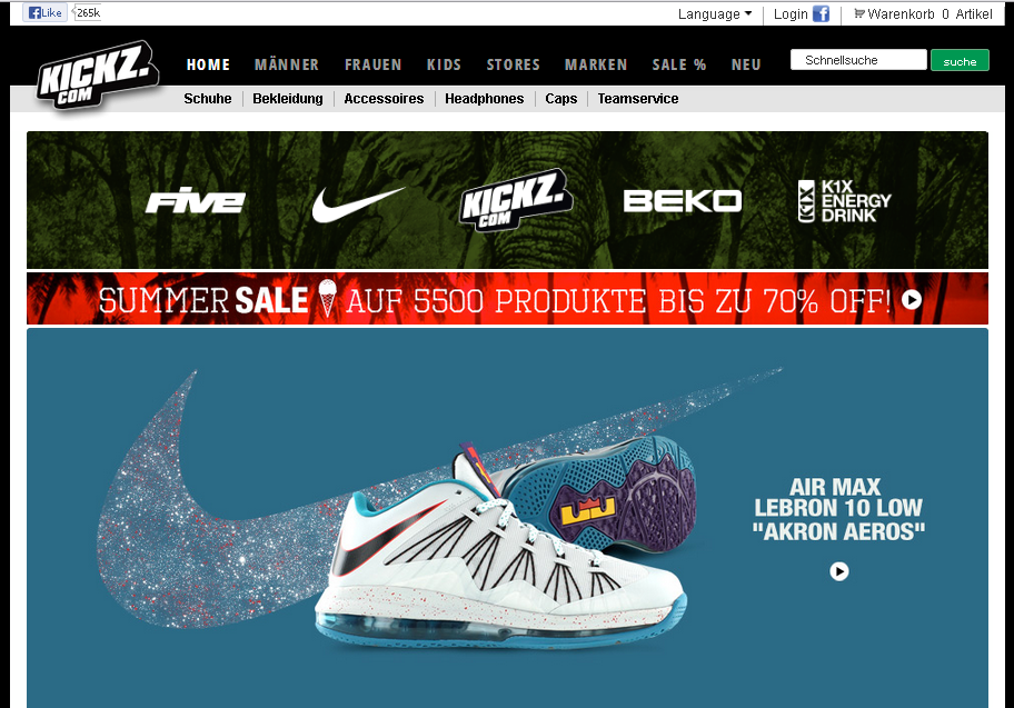 kickz.com Screenshot