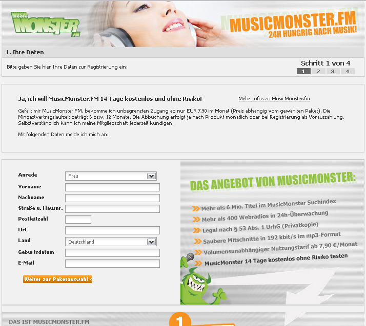 musicmonster.fm Screenshot