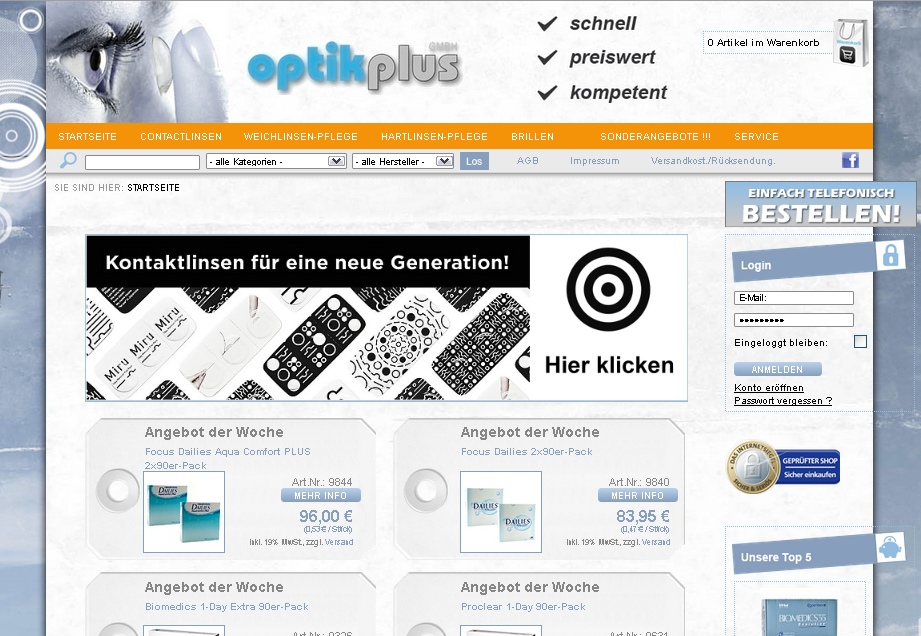 OptikPlus.de Screenshot