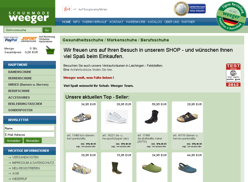 Schuh-Weeger Screenshot