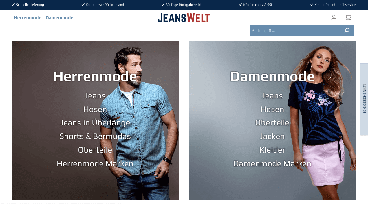 JeansWelt.de Screenshot