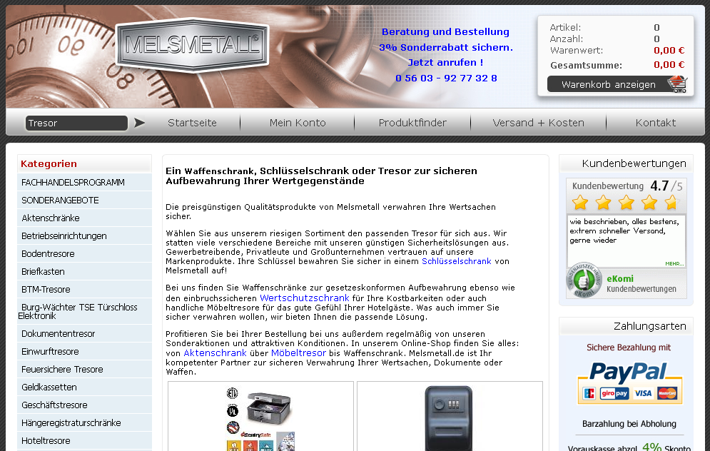 melsmetall.de Screenshot