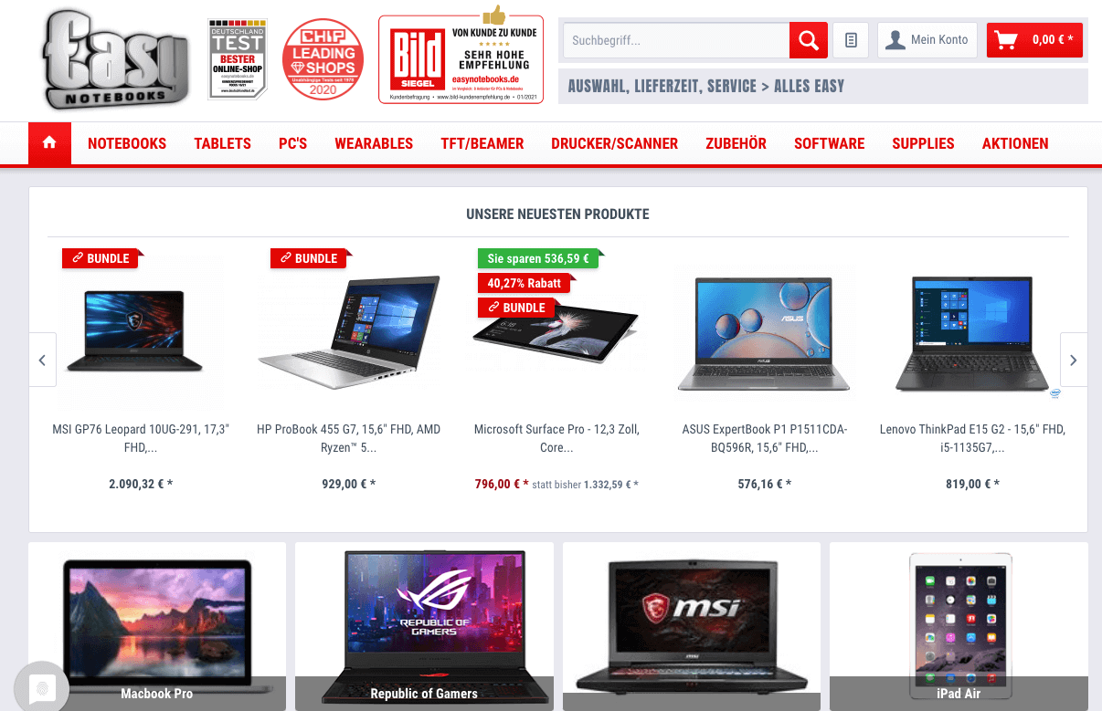 easyNOTEBOOKS Screenshot