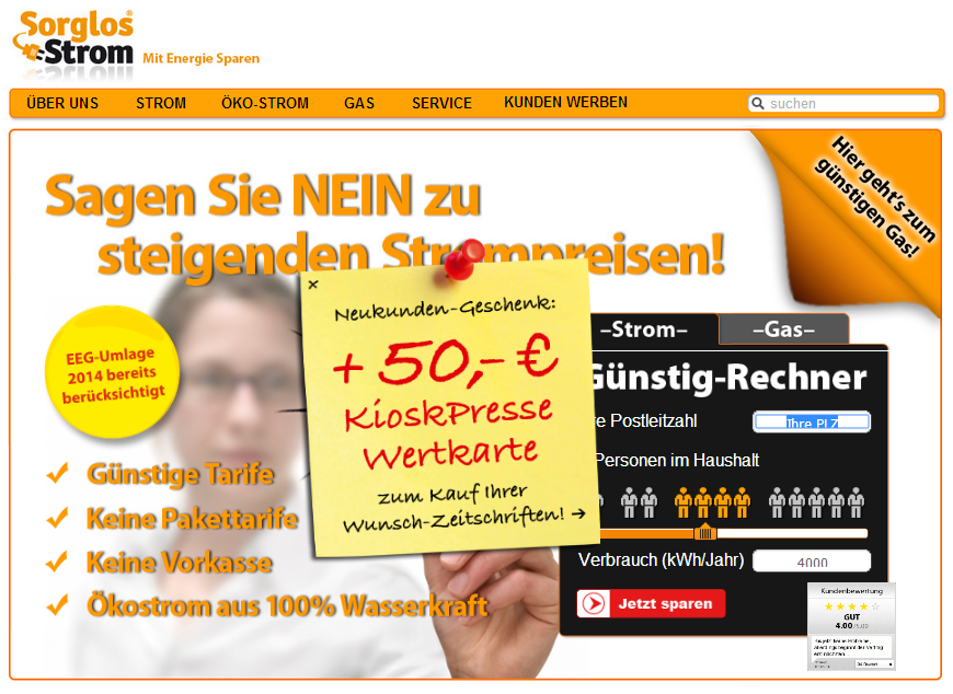 Sorglos Strom Screenshot