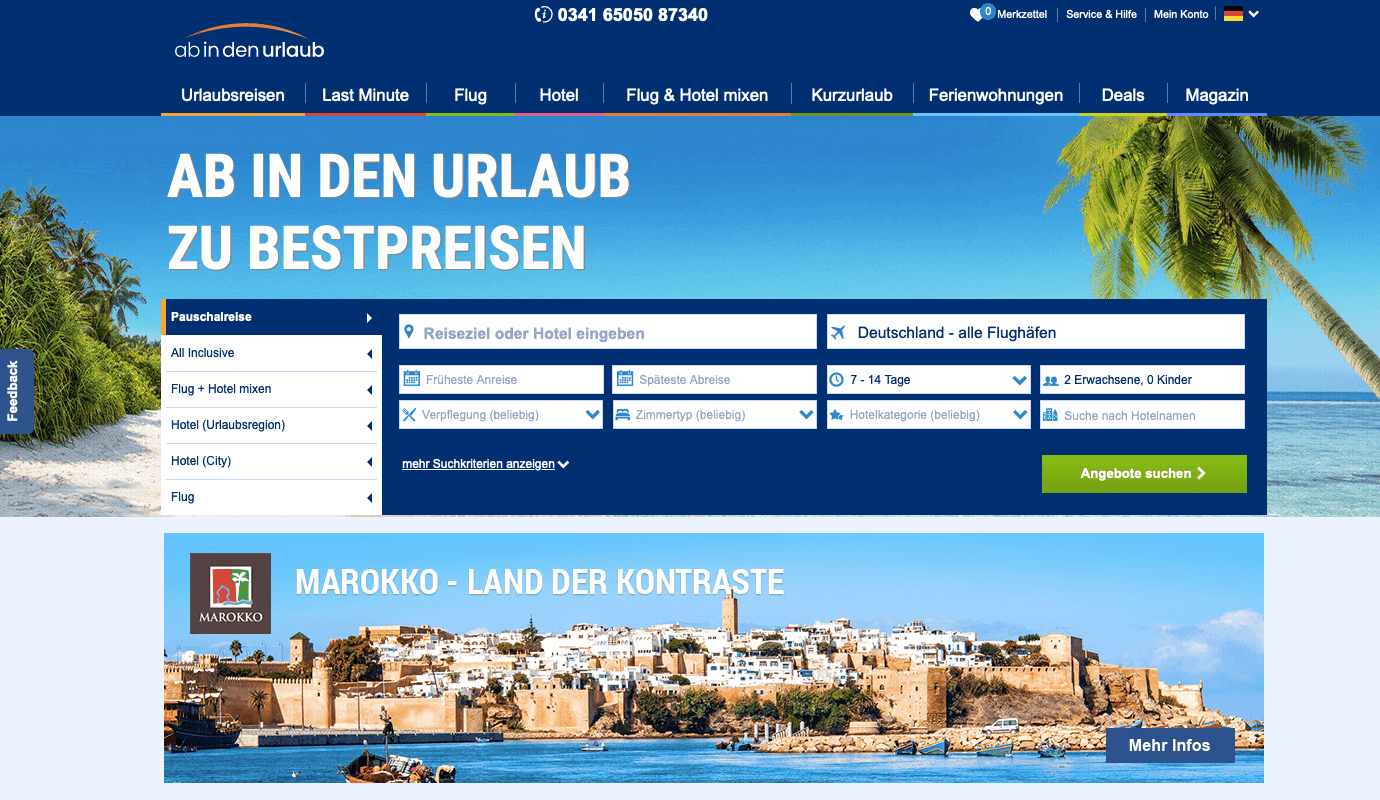 ab-in-den-urlaub.de Screenshot