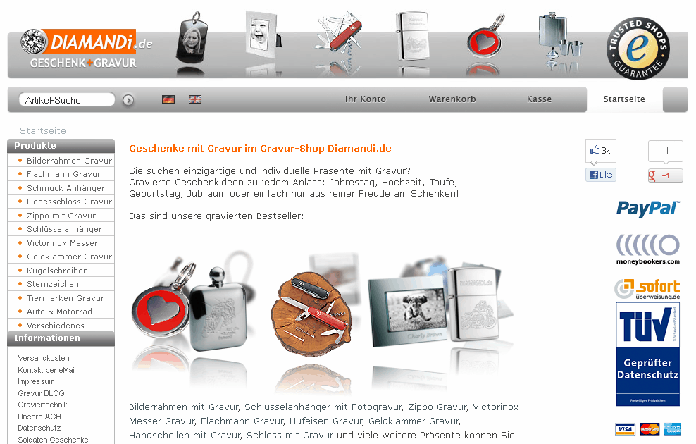 Diamandi.de Screenshot