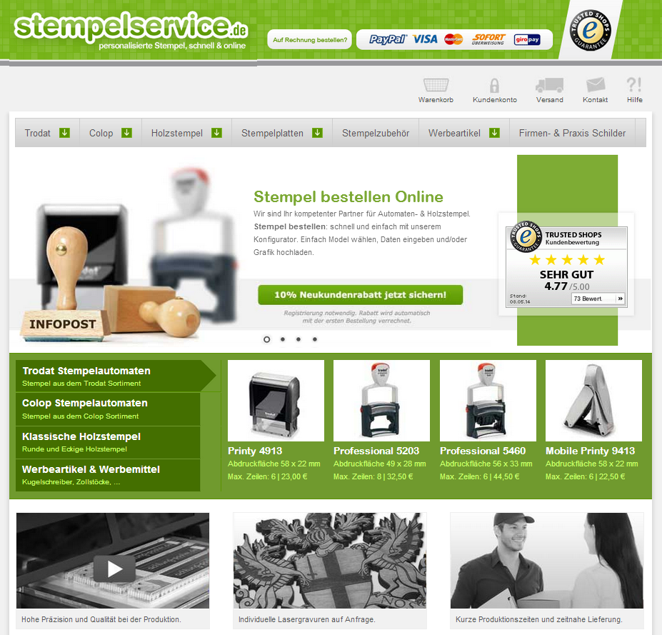 stempelservice.de Screenshot