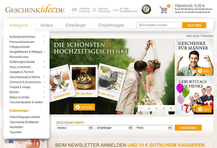 geschenkidee.de Screenshot