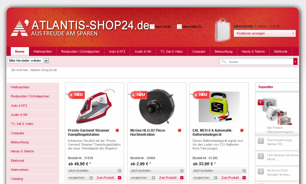 Atlantis-Shop24.de Screenshot