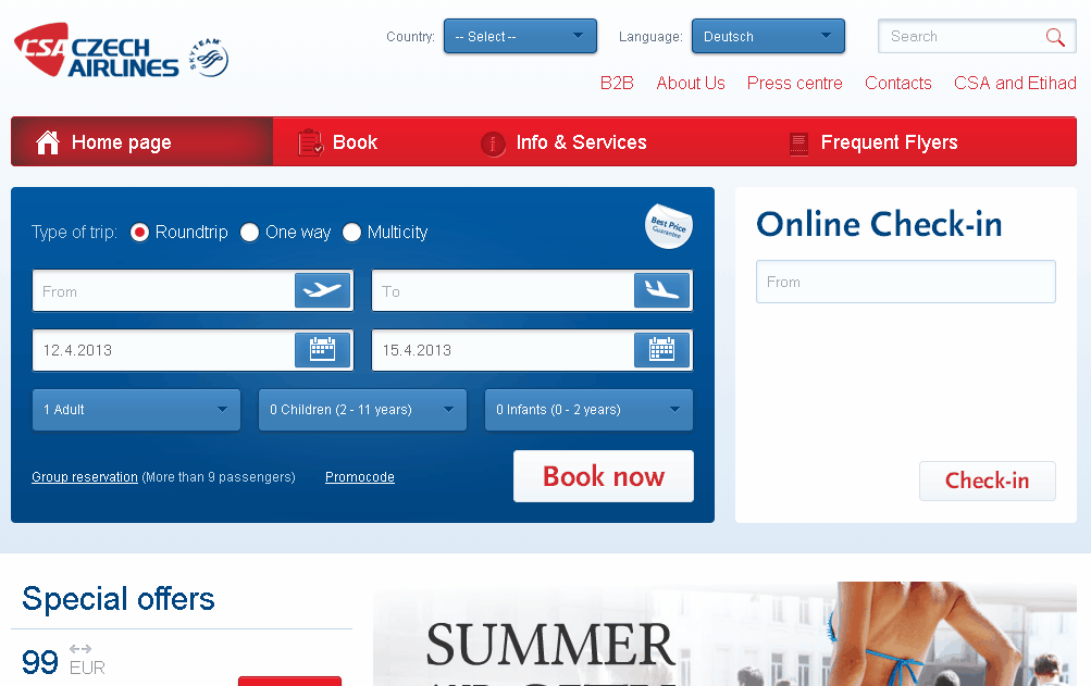 Czech Airlines Screenshot