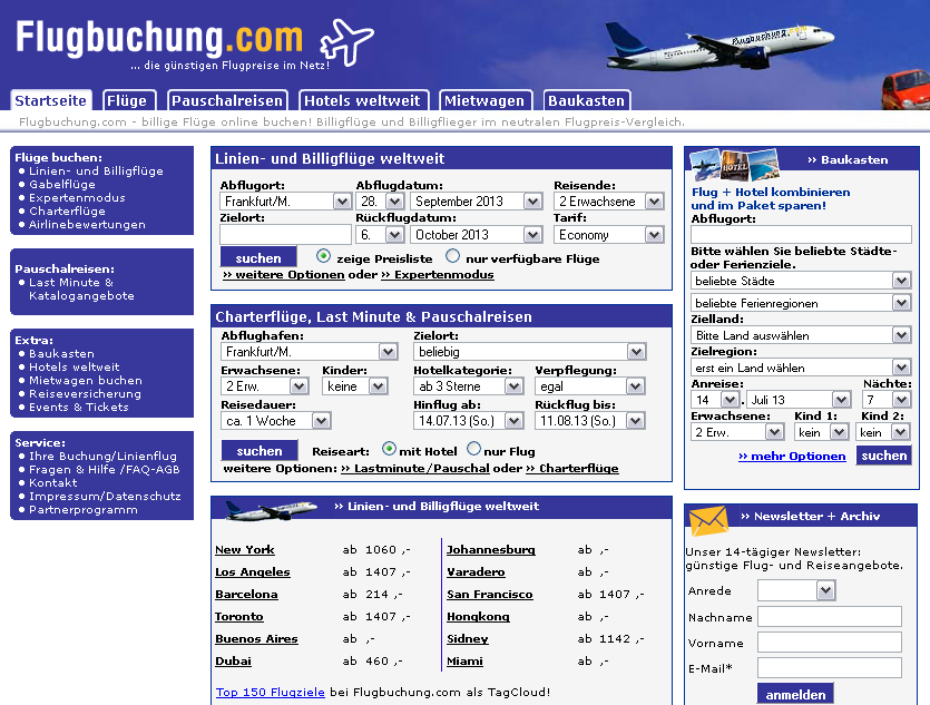 Flugbuchung.com Screenshot