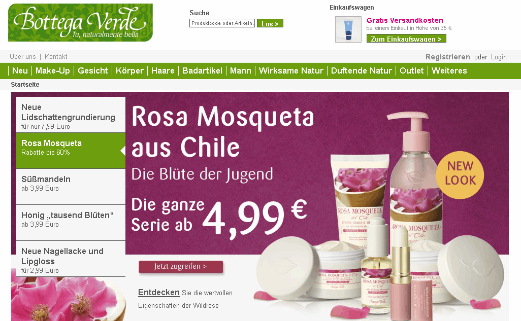 Bottega Verde Screenshot