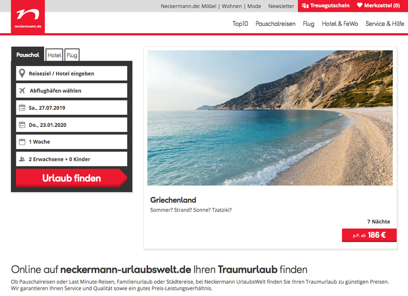Neckermann Urlaubswelt Screenshot