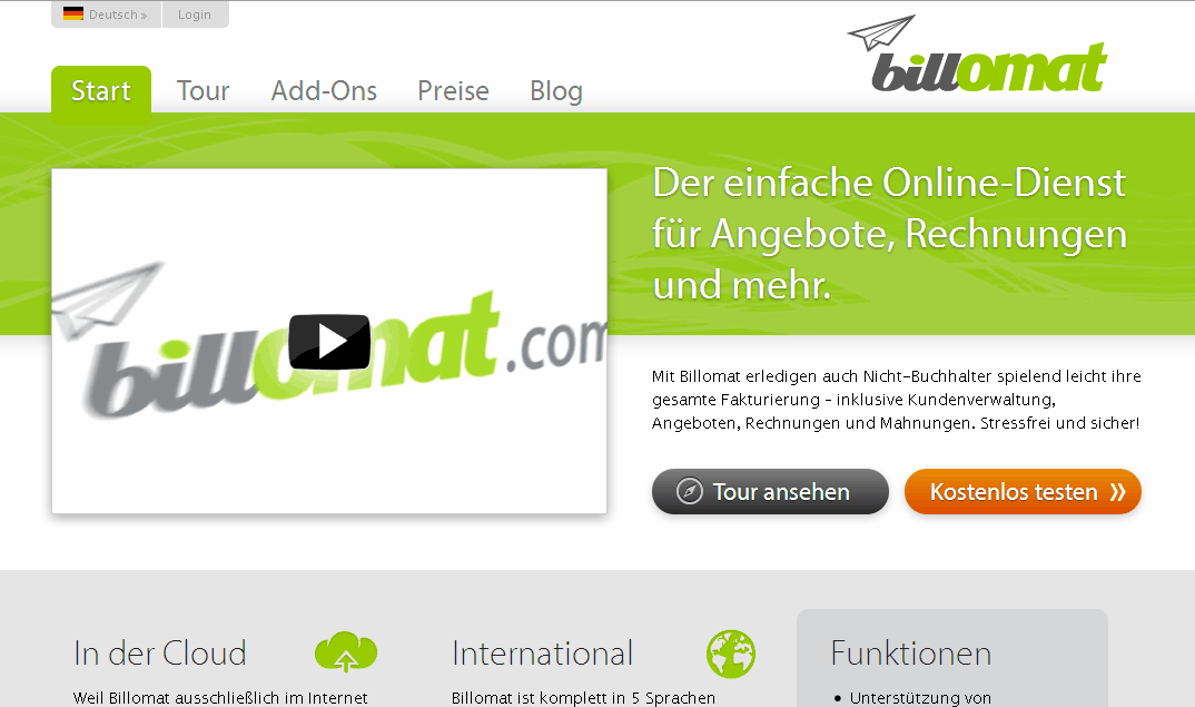 Billomat Screenshot