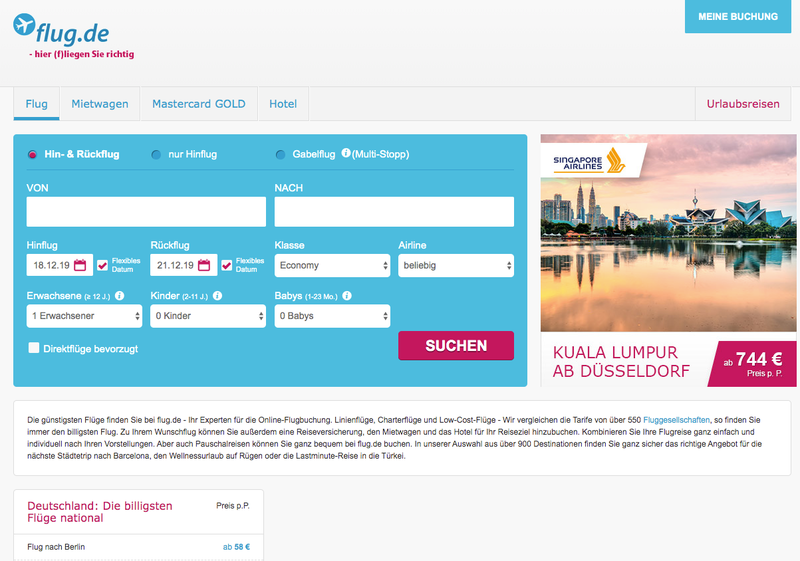 flug.de Screenshot