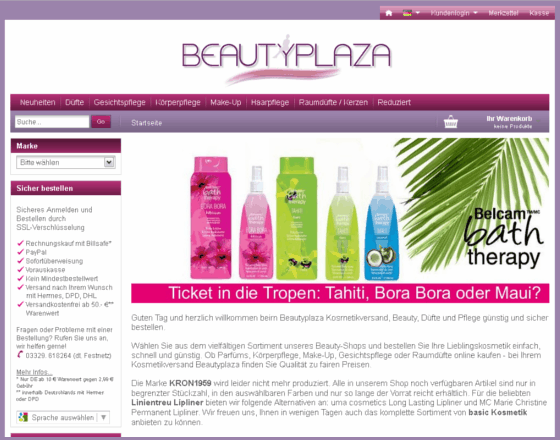 Beautyplaza24.de Screenshot