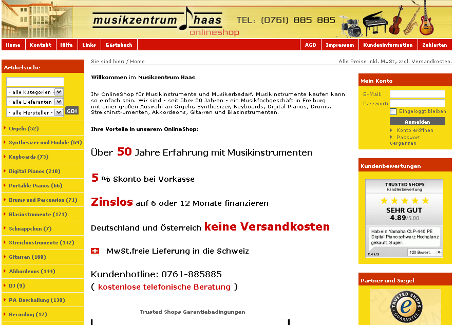 Musikzentrum Haas Screenshot