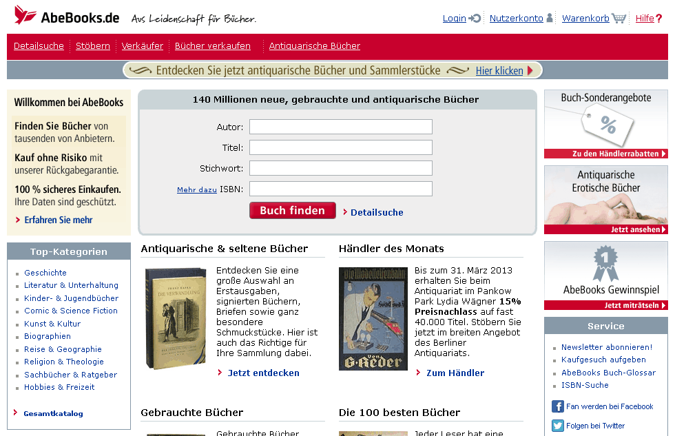 AbeBooks.de Screenshot