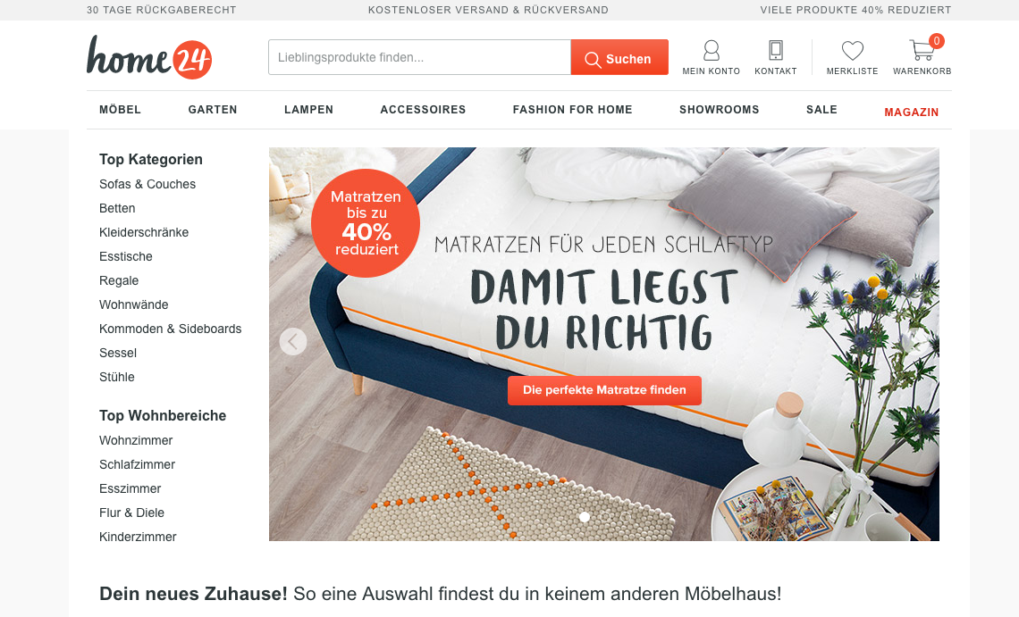 Home24 10€ Cashback Gutschein - 2021 garantiert gültig