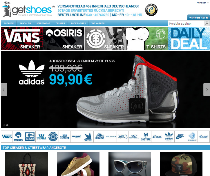 getshoes.de Screenshot