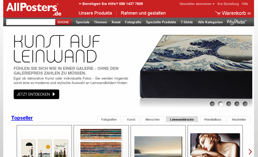 Allposters.de Screenshot