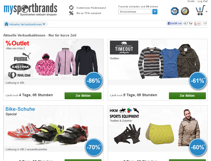 mysportbrands.de Screenshot