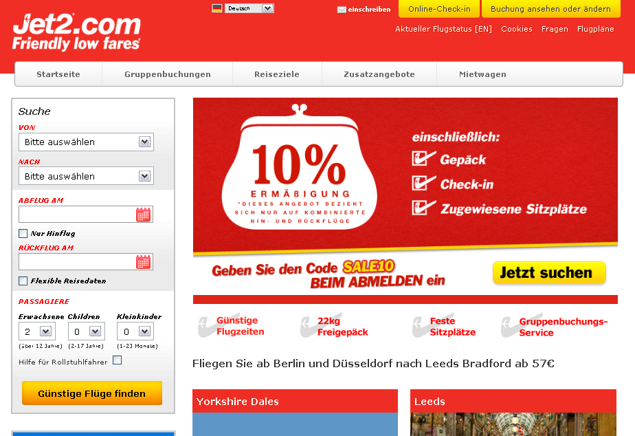 Jet2.com Screenshot