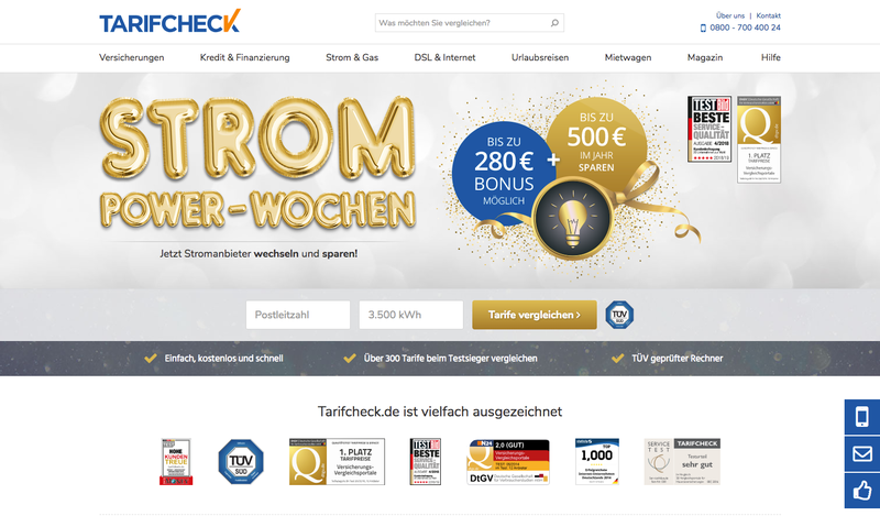 Tarifcheck Screenshot