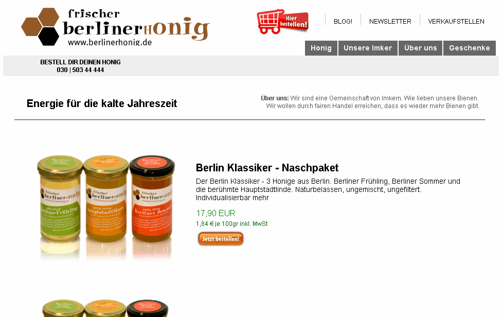 BerlinerHonig Screenshot