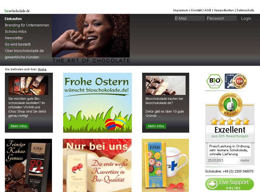 Bioschokolade.de Screenshot
