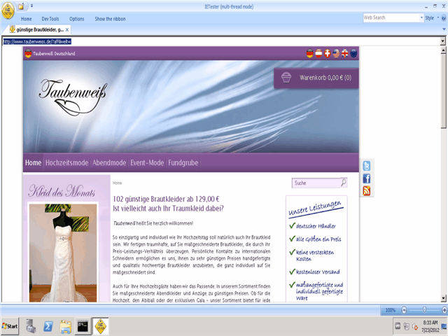 Taubenweiss.de Screenshot