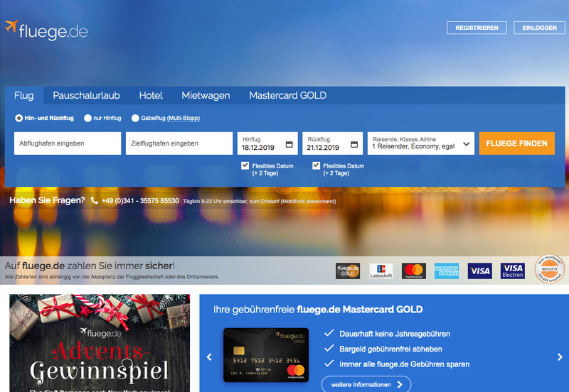 fluege.de Screenshot
