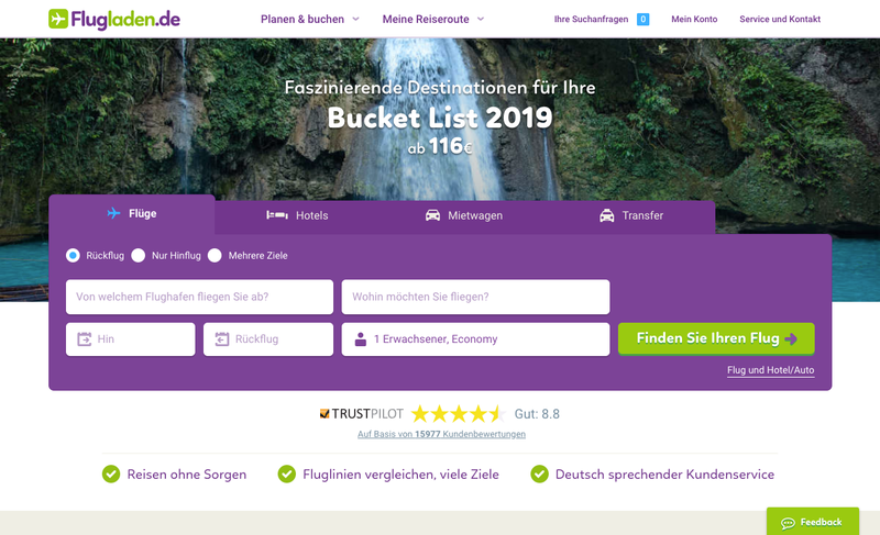 Flugladen.de Screenshot