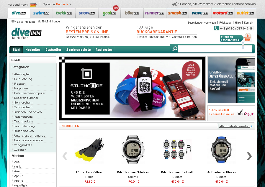 Scubastore DiveInn Screenshot