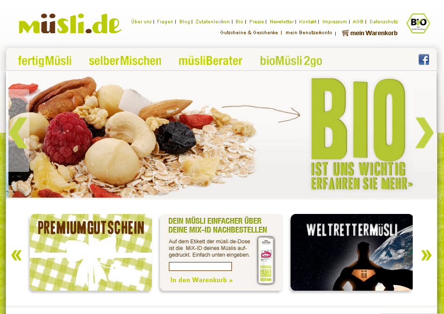 müsli.de Screenshot