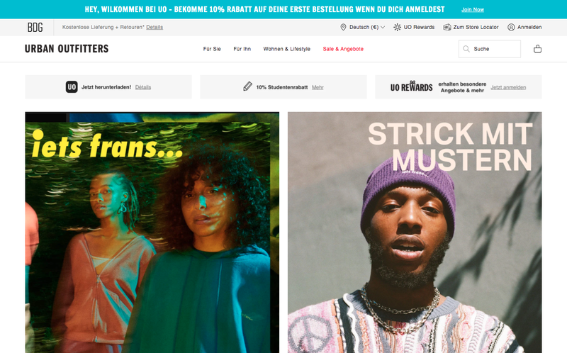 Urban Outfitters Screenshot