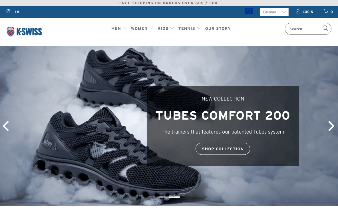 K-SWISS Screenshot