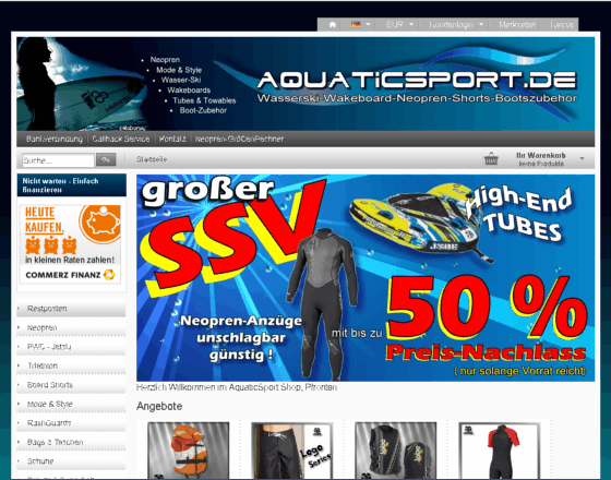 AquaticSport.de Screenshot