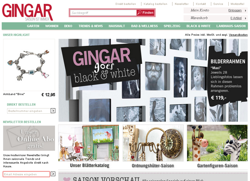 Gingar.de Screenshot