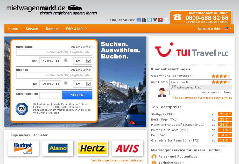 mietwagenmarkt.de Screenshot