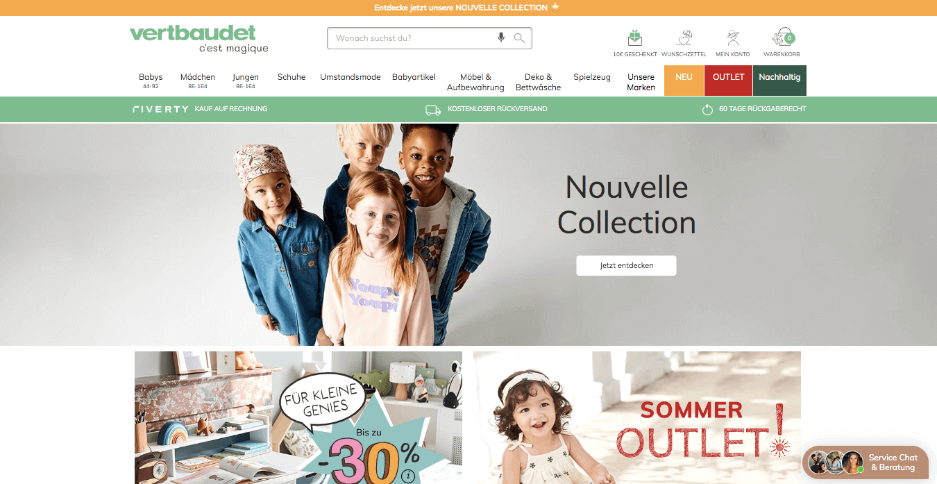 Vertbaudet Screenshot
