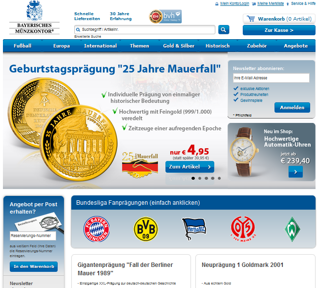 Bayerisches Münzkontor Screenshot