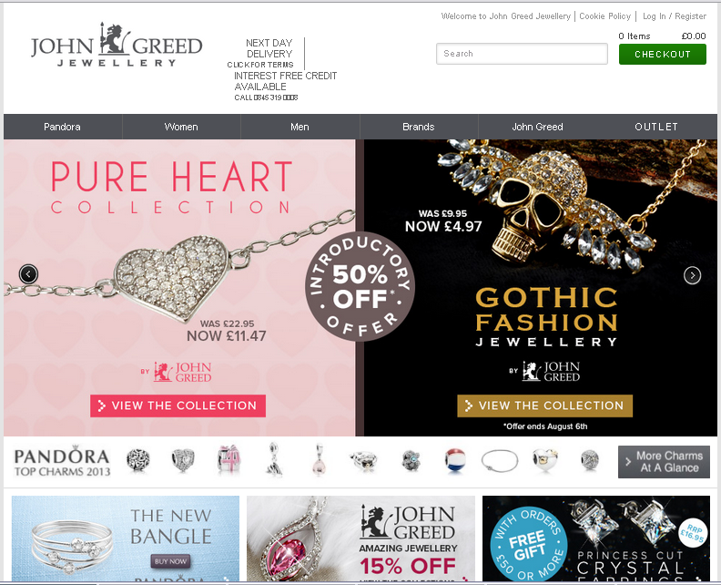 John Greed Jewellery Screenshot