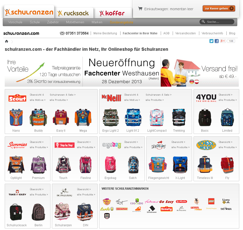 Schulranzen.com Screenshot