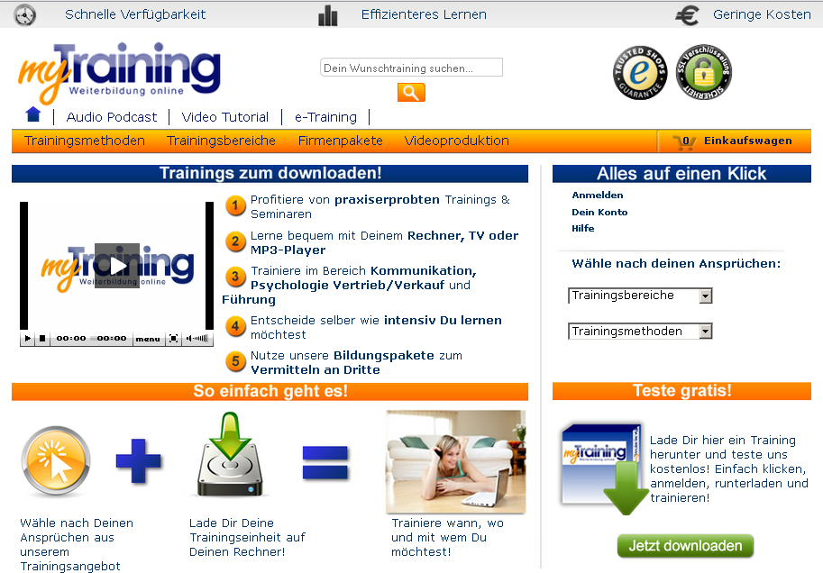 mytraining-online.de Screenshot