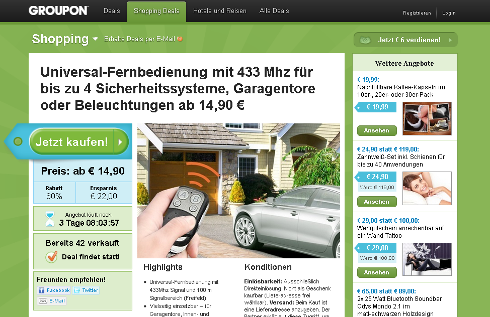 Groupon AT Screenshot