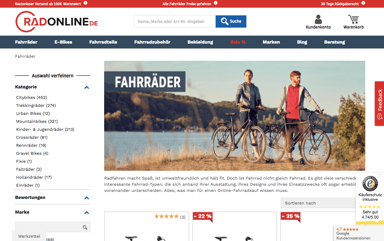 RADONLINE.DE Screenshot