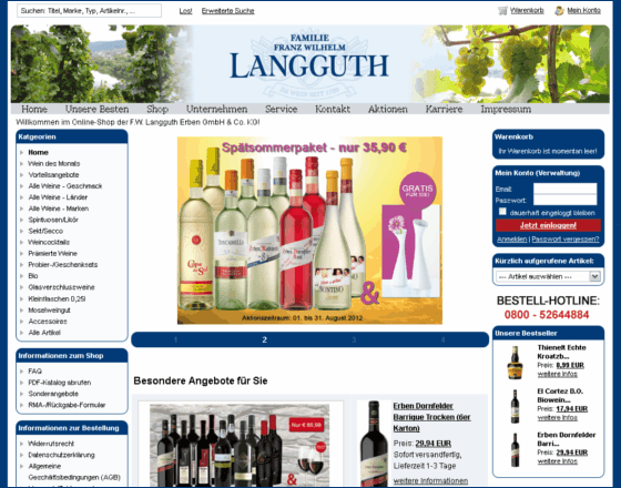 Langguth - Wein & Spirituosen Screenshot