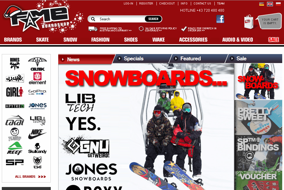 Fameboardshop Screenshot